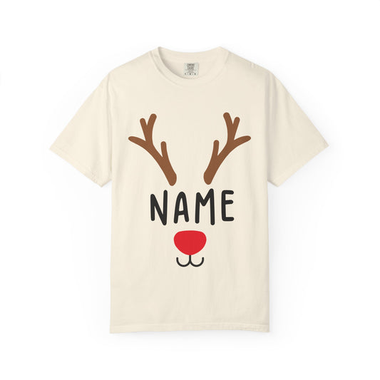 Matching Christmas Kids Shirts | Cute Custom Name Reindeer Graphic Sweatshirt for Family | Funny Customizable Family Christmas Shirts