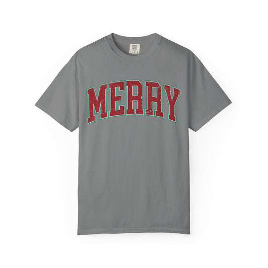 Retro Merry T-shirt | Festive Holiday Tees| Vintage Merry Shirt | Christmas Outfit | Festive Holiday | Christmas Gift