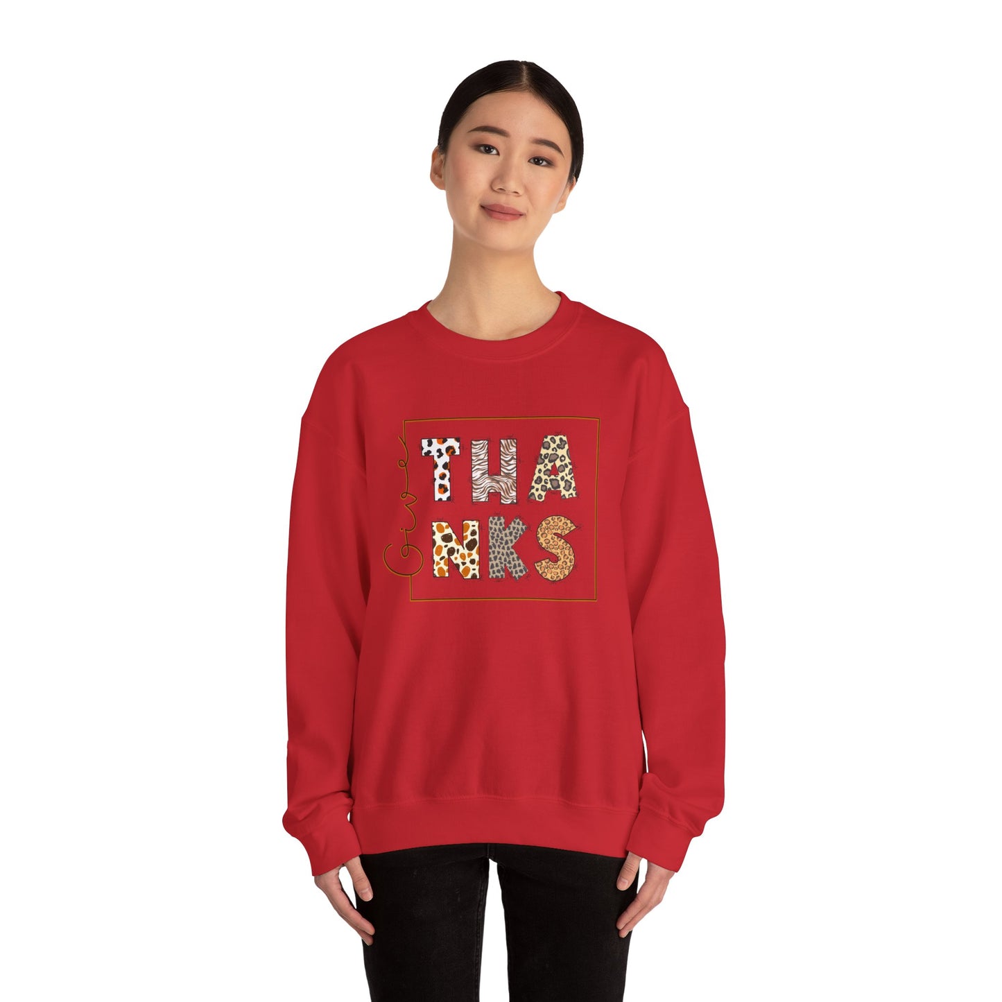 Give thanks typography sweatshirt
