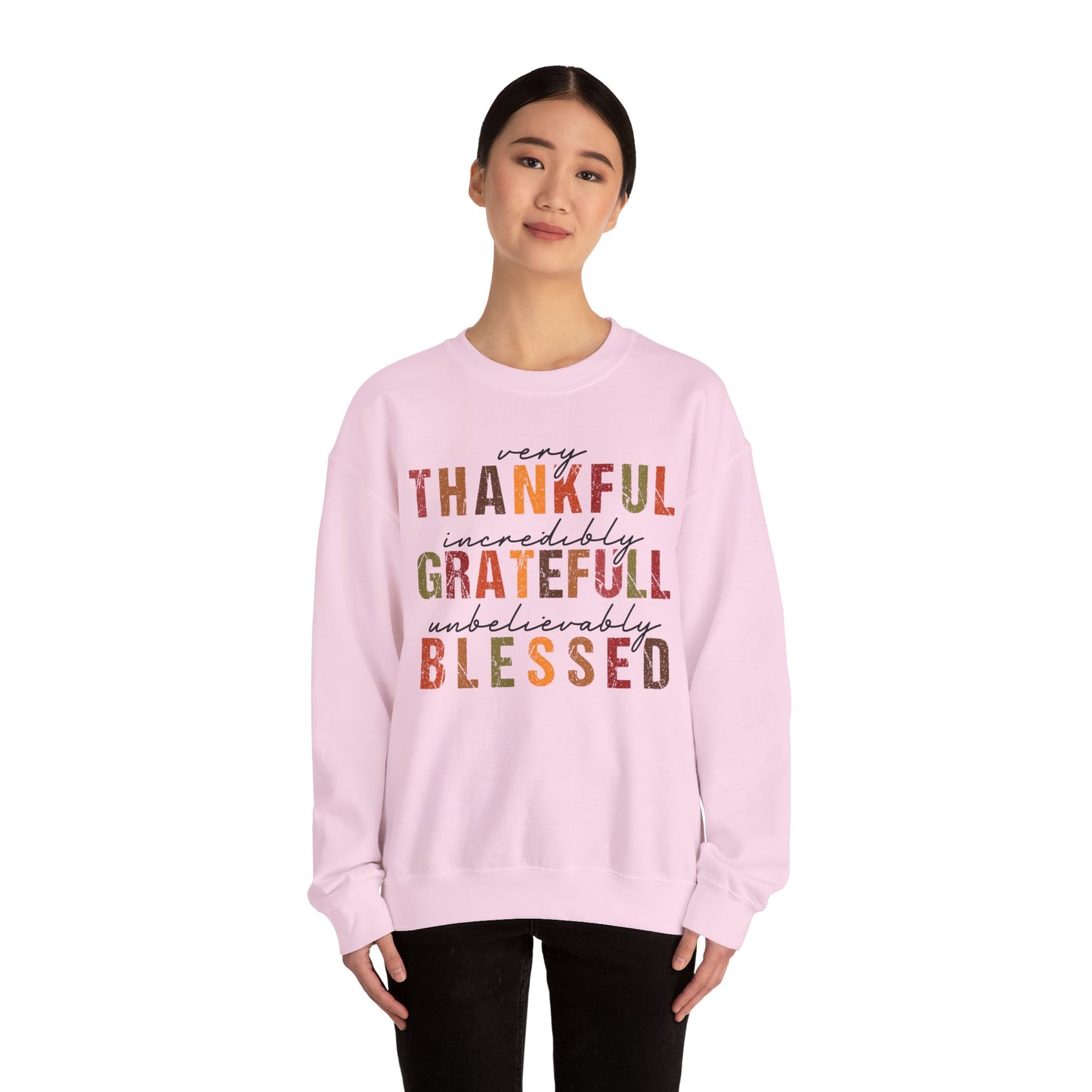 Thankful Grateful Blessed sweatshirt | Fall Thanksgiving crewneck