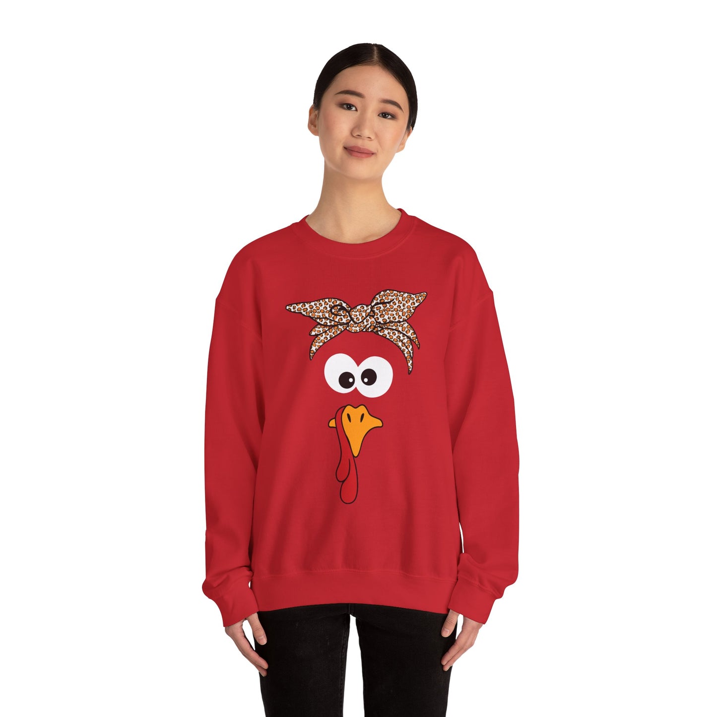 Turkish Bandana Turkey Sweatshirt | Thanksgiving Turkey Face Crewneck