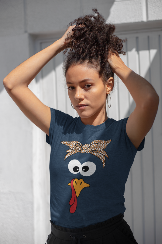 Funny Turkey Shirt, Leopard Bandana Face (Unisex Sizes)