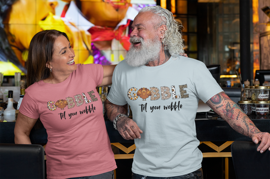 Thanksgiving Turkey Tee: Funny Gobble Print - Soft, Cozy Cotton