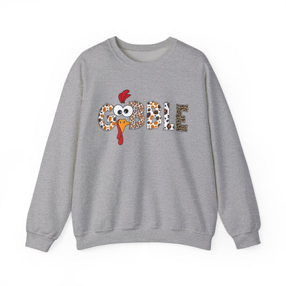 Gobble Turkey Lettering sweatshirt | Thanksgiving turkey leopard print