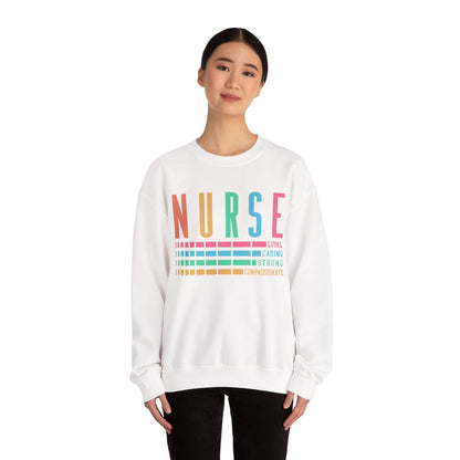 Nurse Caring Loyal Strong Sweatshirt | Funny Nurse Sweater | Nurse Life Top | Cute Nurse Gifts | Registered Nurse GIft Idea