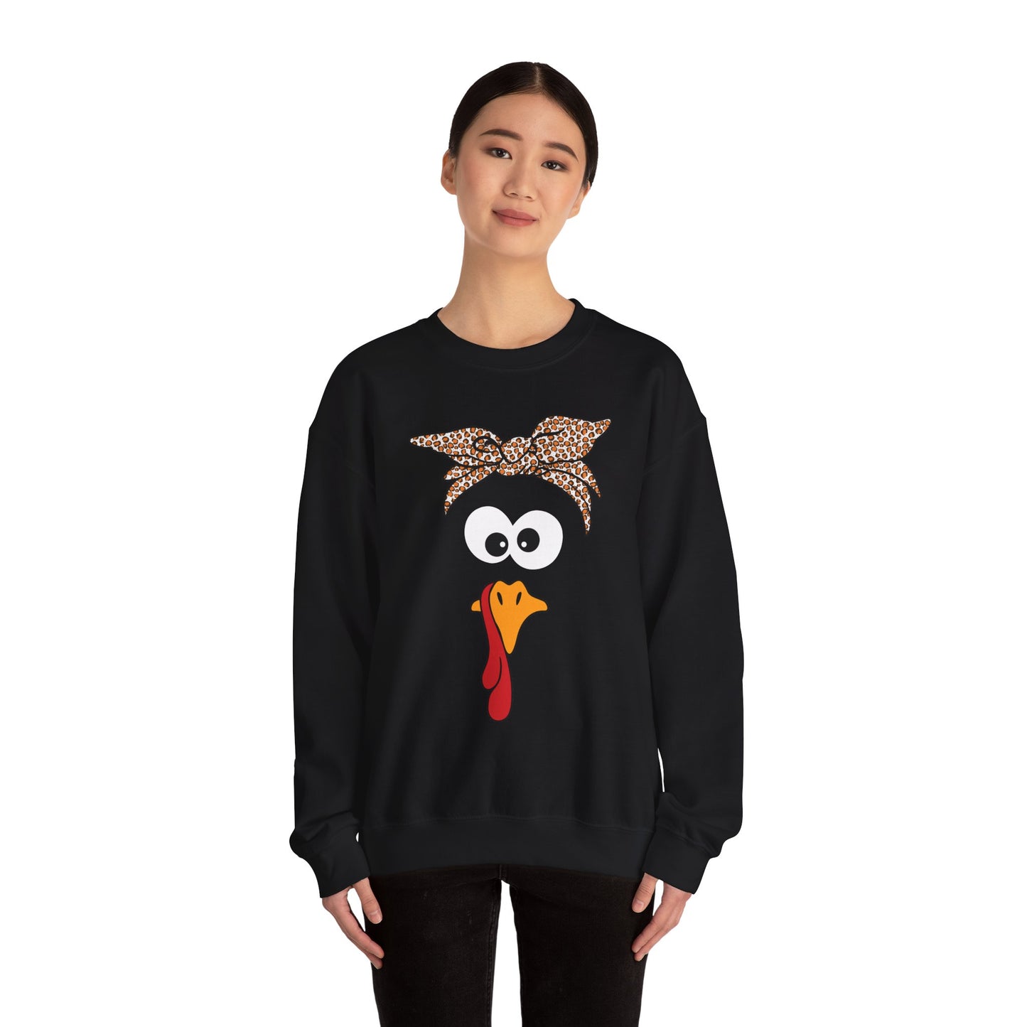 Turkish Bandana Turkey Sweatshirt | Thanksgiving Turkey Face Crewneck