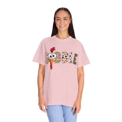 Gobble Turkey Graphic T-shirt | Thanksgiving Turkey Shirt, Leopard Print Letters