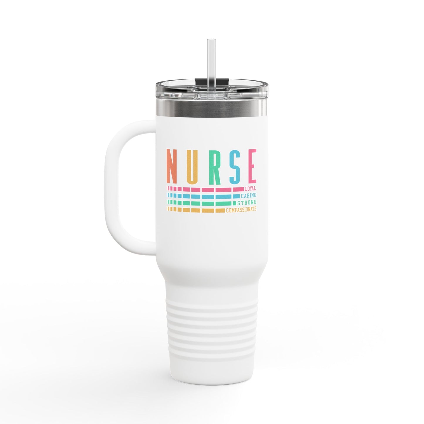 Nurse Caring Loyal Strong Travel Mug | Funny Nurse Bottle | Nurse Life Tumbler | Cute Nurse Mug | Registered Nurse GIft Idea