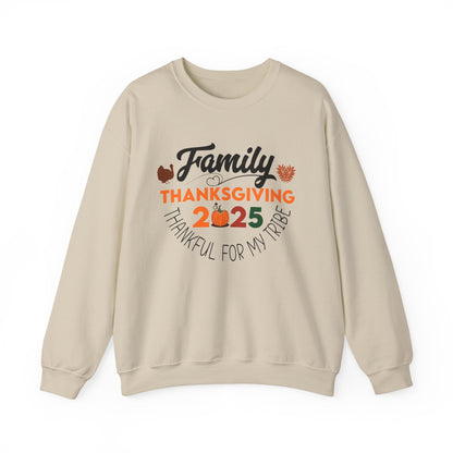 Family Thanksgiving 2025 Crewneck Sweatshirt | Thankful for My Tribe