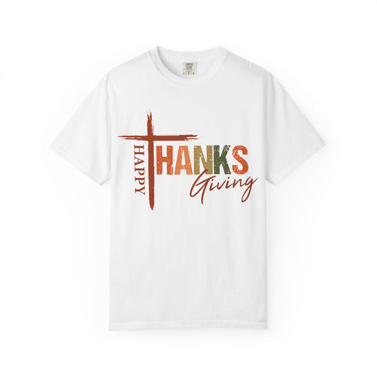 Happy Thanksgiving Cross Thanks T-shirt | Thanksgiving Shirt, Fall Holiday Tee