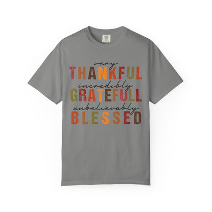 Thankful Grateful Blessed T-shirt | Inspirational Thanksgiving Shirt