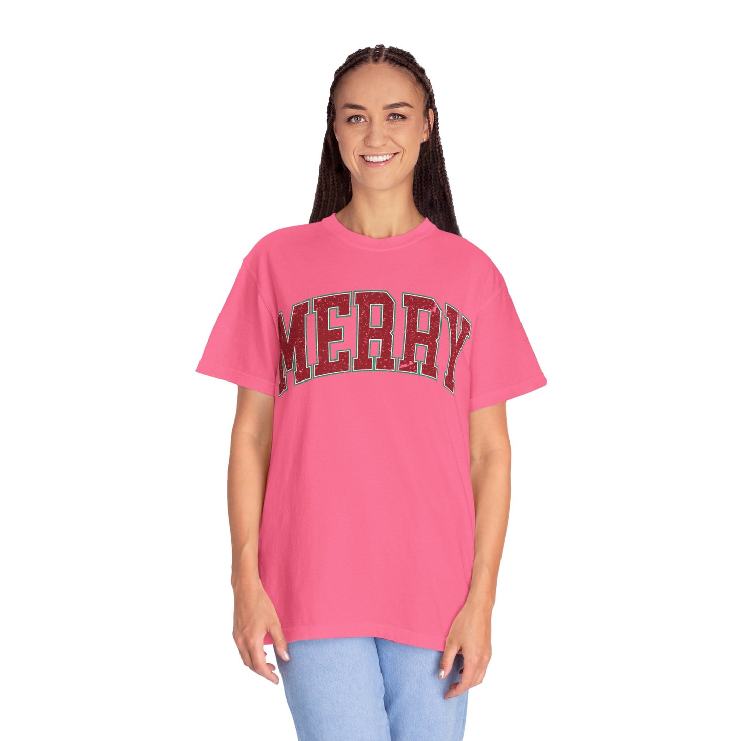 Retro Merry T-shirt | Festive Holiday Tees| Vintage Merry Shirt | Christmas Outfit | Festive Holiday | Christmas Gift