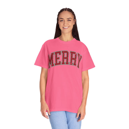 Retro Merry T-shirt | Festive Holiday Tees| Vintage Merry Shirt | Christmas Outfit | Festive Holiday | Christmas Gift