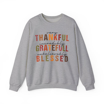 Thankful Grateful Blessed sweatshirt | Fall Thanksgiving crewneck