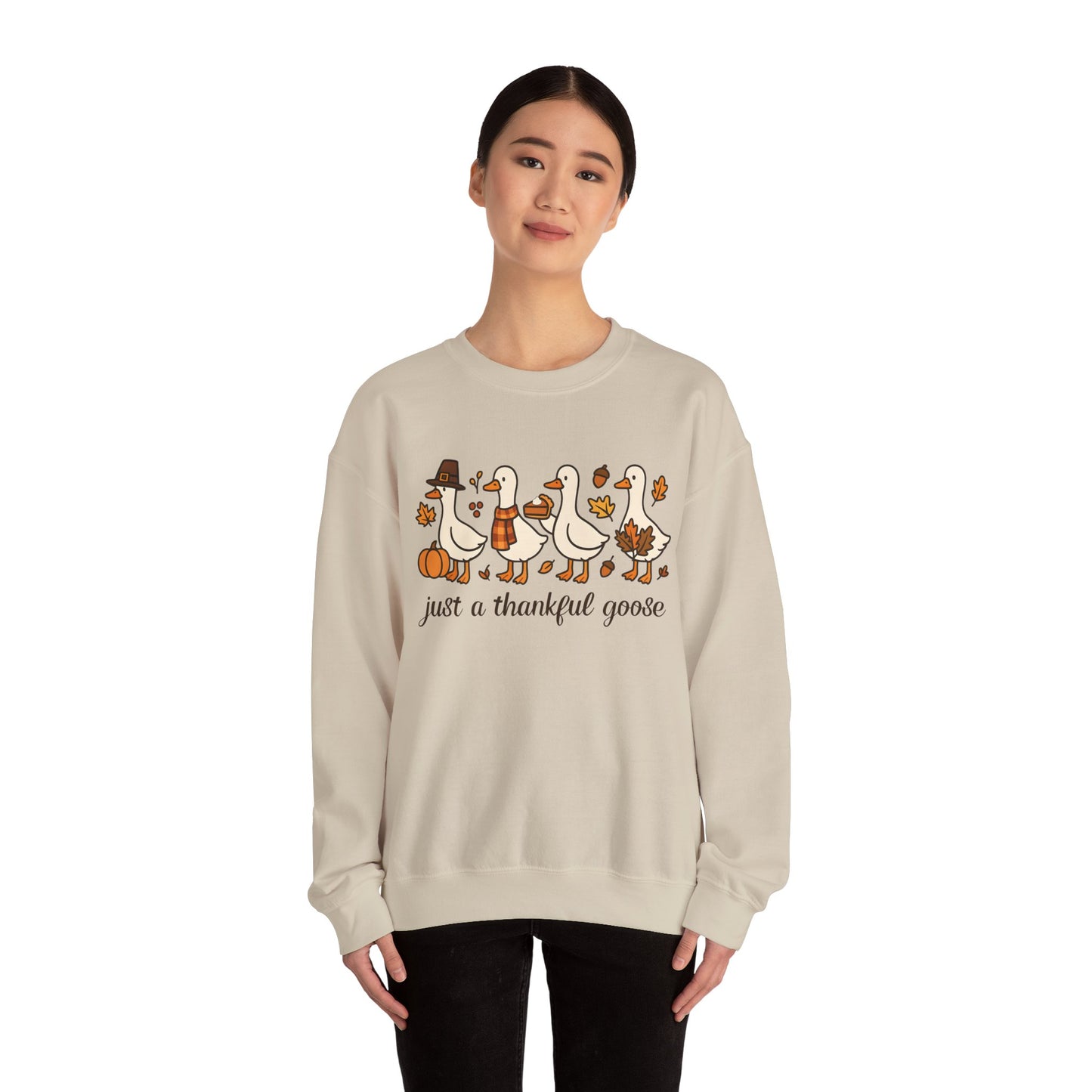 just a thankful goose sweatshirt | Thanksgiving goose illustration