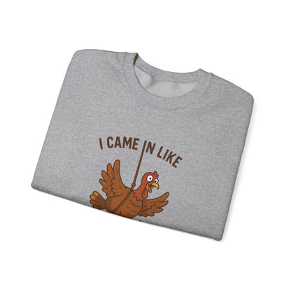 I Came In Like Butterball turkey illustration Sweatshirt | Thanksgiving turkey design