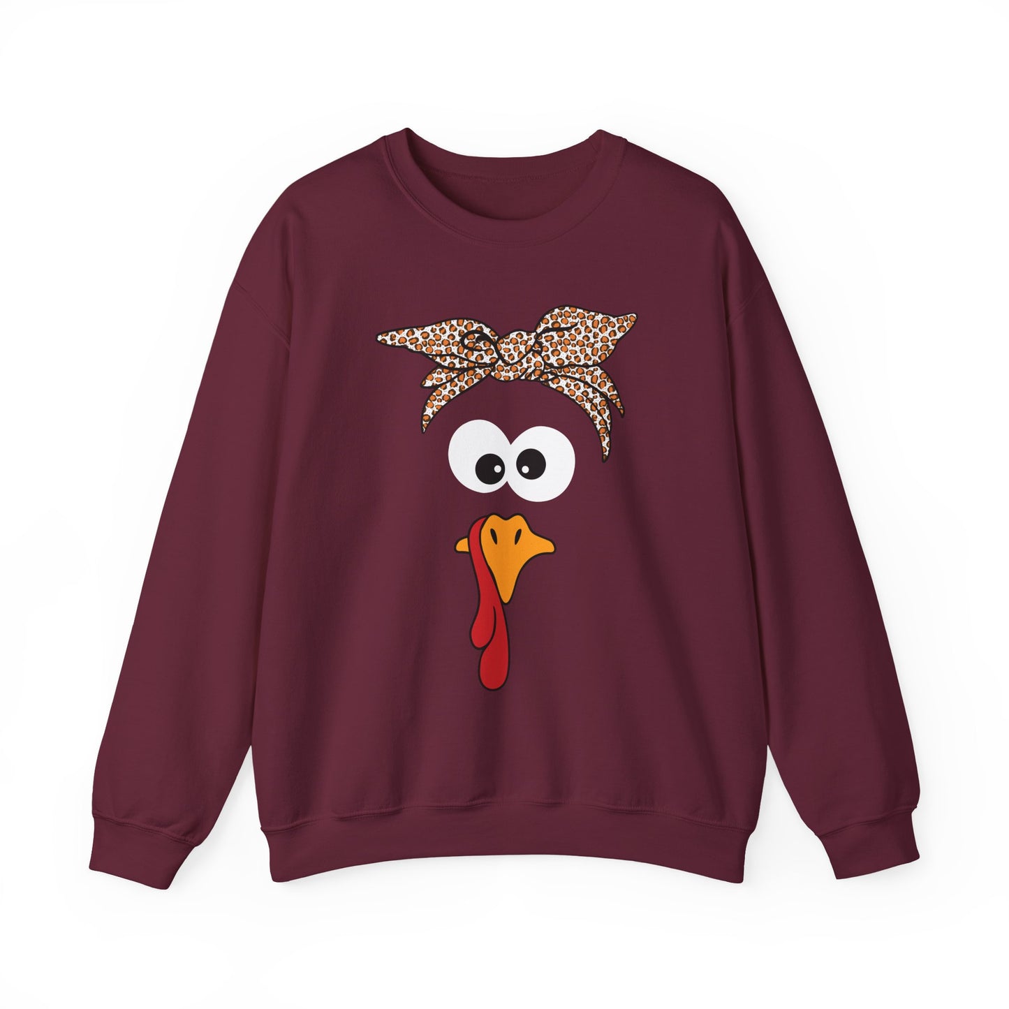 Turkish Bandana Turkey Sweatshirt | Thanksgiving Turkey Face Crewneck