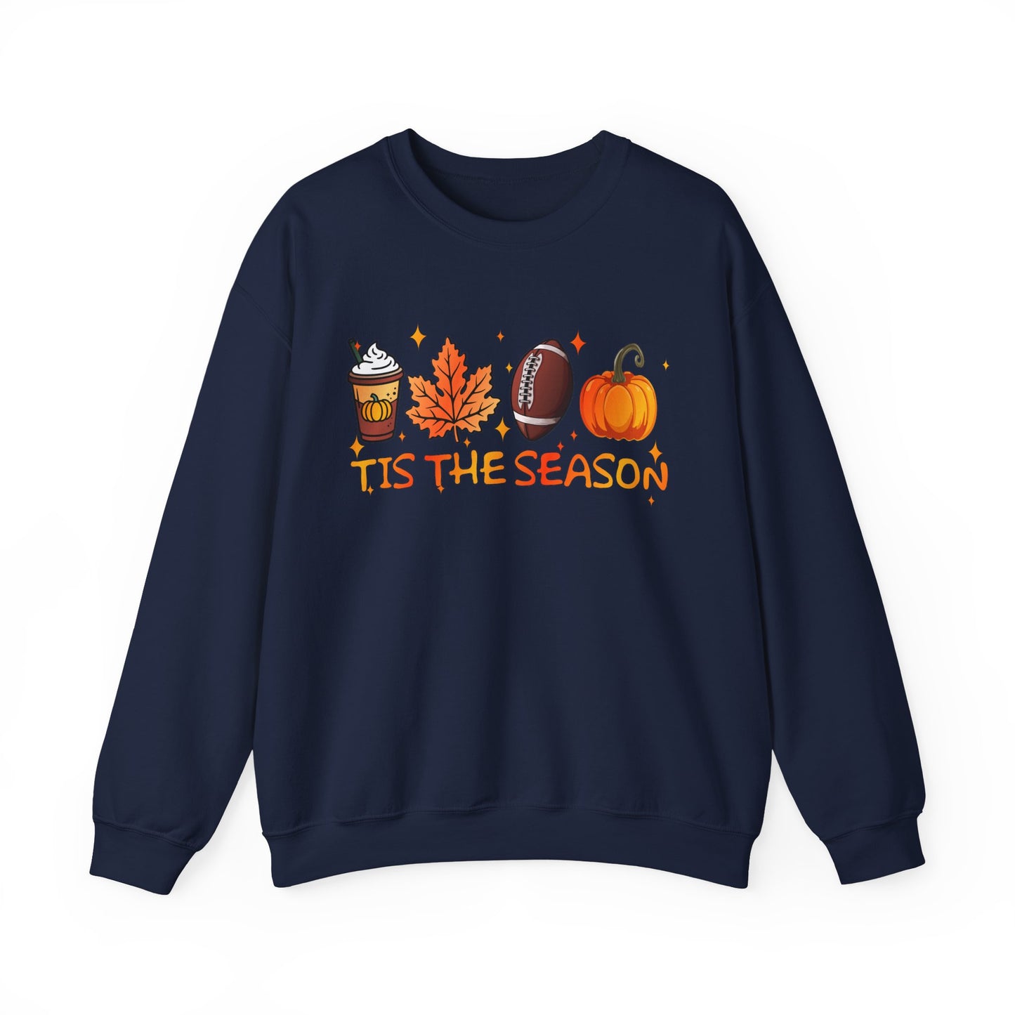 Tis the Season Autumn Icons Sweatshirt | Pumpkin Leaf Coffee Football