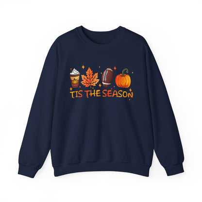 Tis the Season Autumn Icons Sweatshirt | Pumpkin Leaf Coffee Football