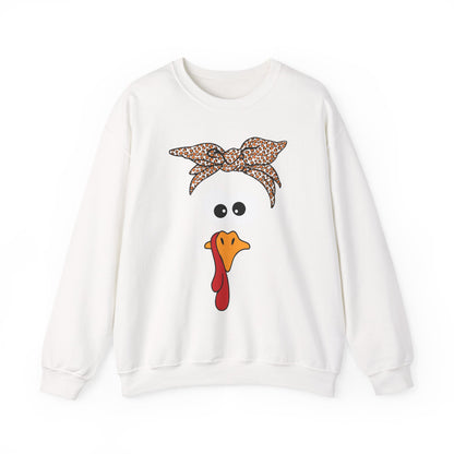 Turkish Bandana Turkey Sweatshirt | Thanksgiving Turkey Face Crewneck
