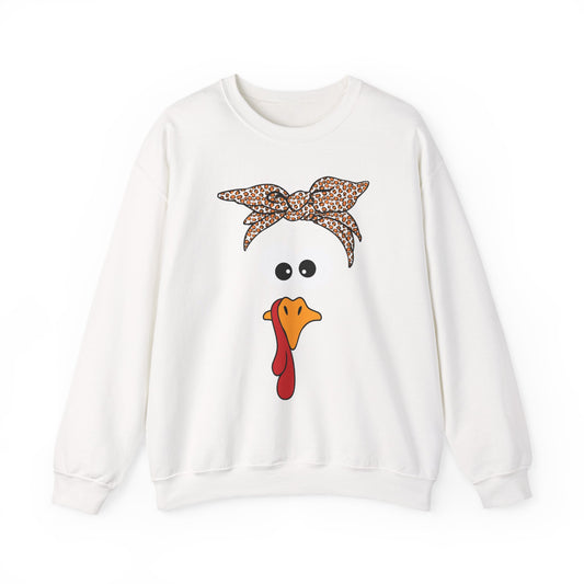 Turkish Bandana Turkey Sweatshirt | Thanksgiving Turkey Face Crewneck