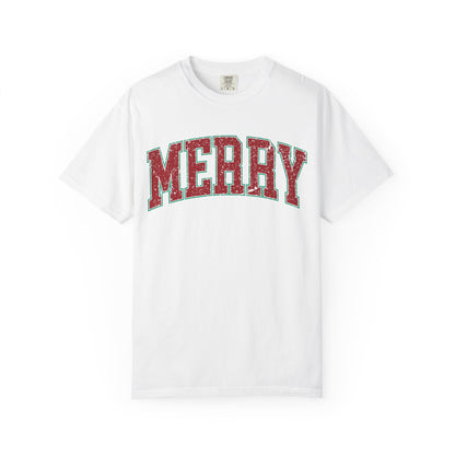 Retro Merry T-shirt | Festive Holiday Tees| Vintage Merry Shirt | Christmas Outfit | Festive Holiday | Christmas Gift