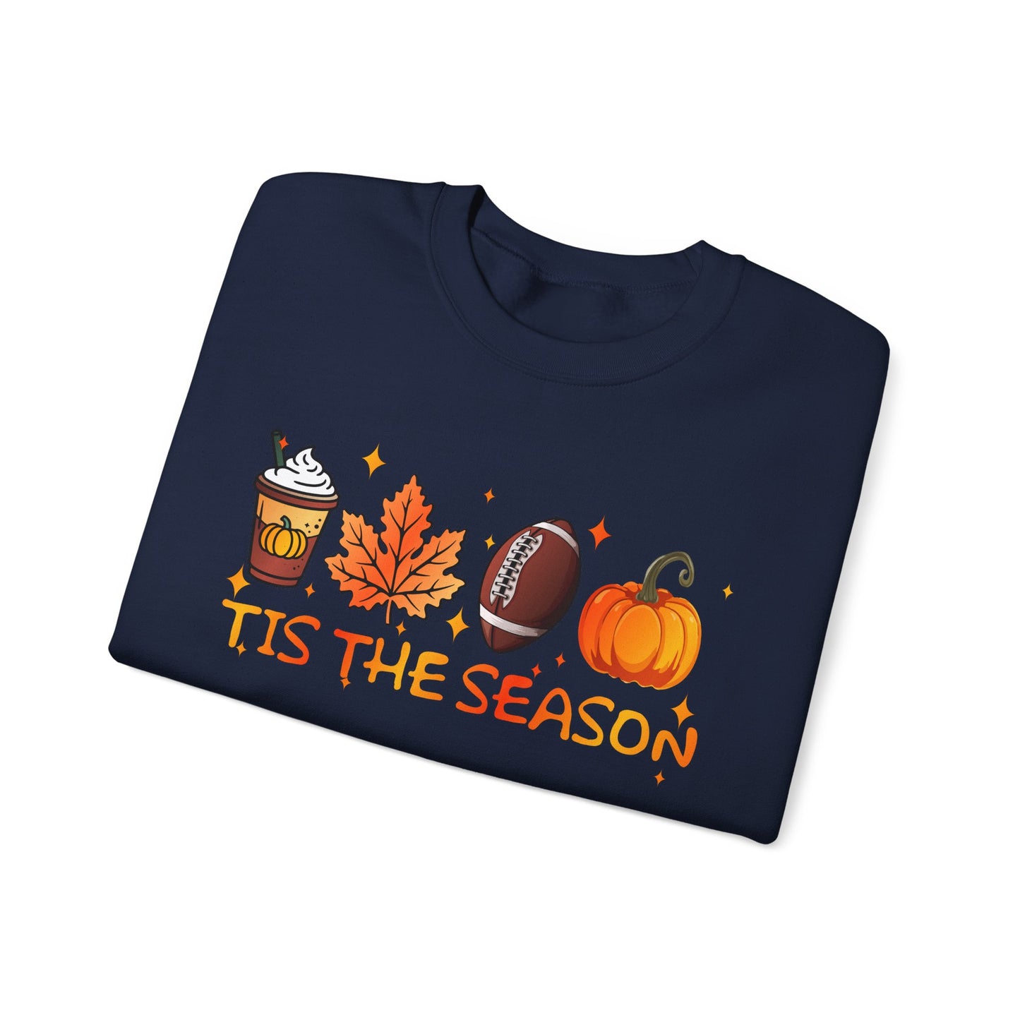 Tis the Season Autumn Icons Sweatshirt | Pumpkin Leaf Coffee Football