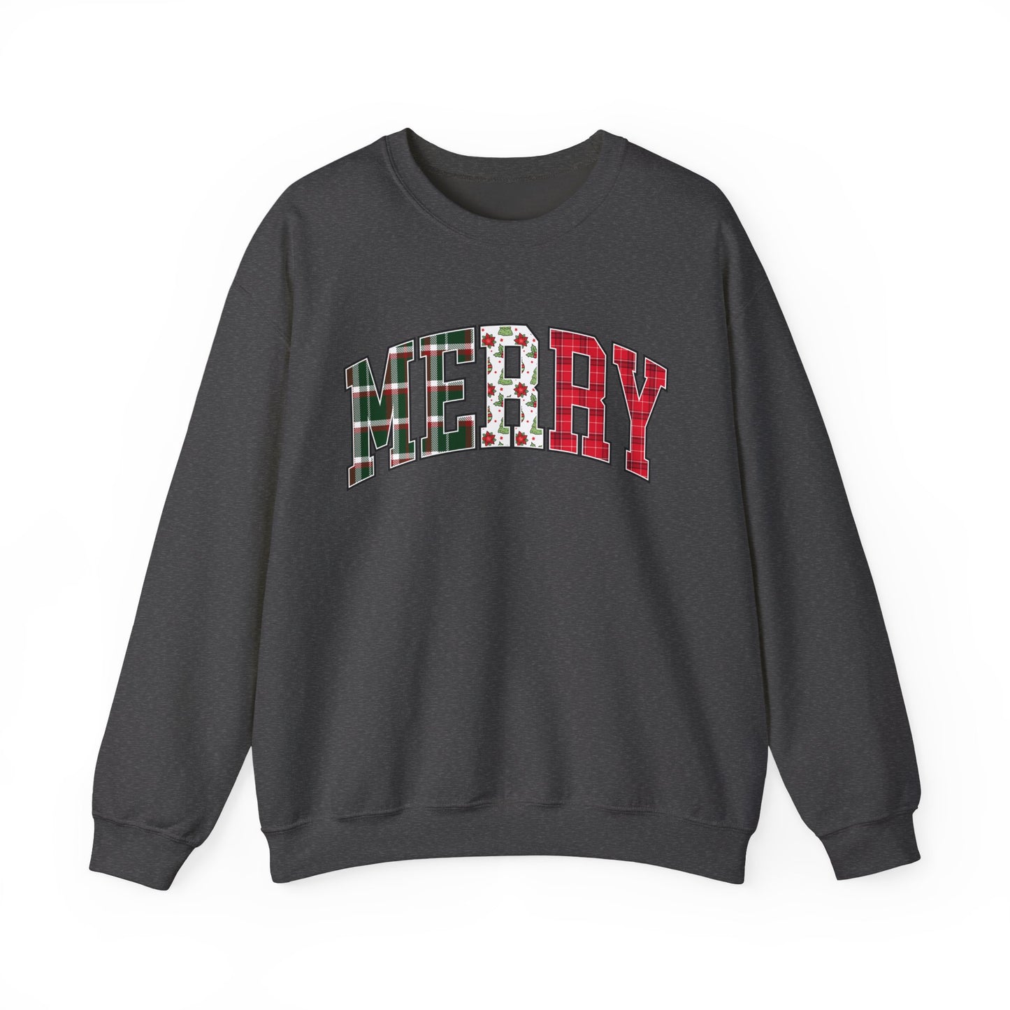 Merry Christmas Sweatshirt | Christmas Family crewneck |  Xmas Gift Idea | Cute Winter Holiday Sweater | Patchwork Merry Christmas