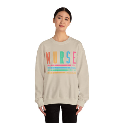 Nurse Caring Loyal Strong Sweatshirt | Funny Nurse Sweater | Nurse Life Top | Cute Nurse Gifts | Registered Nurse GIft Idea