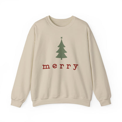 Retro Merry Sweatshirt | Merry Christmas Sweatshirt | Festive Holiday Pullover | Gift for Women | Christmas Minimalist Swater