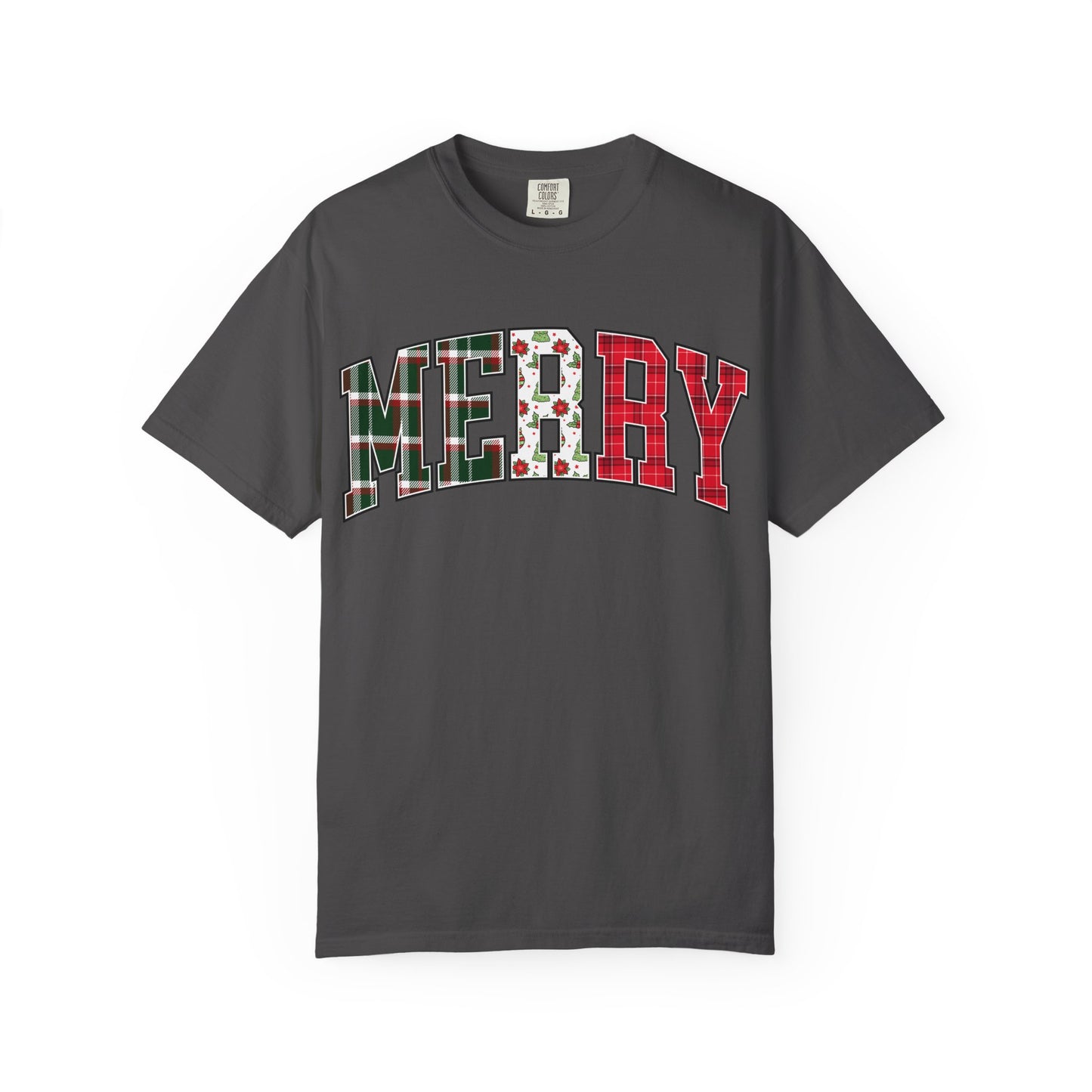 Merry Christmas T-shirt | Xmas Tees |  Xmas Gift Idea | Cute Winter Holiday Outfit | Patchwork Merry Christmas