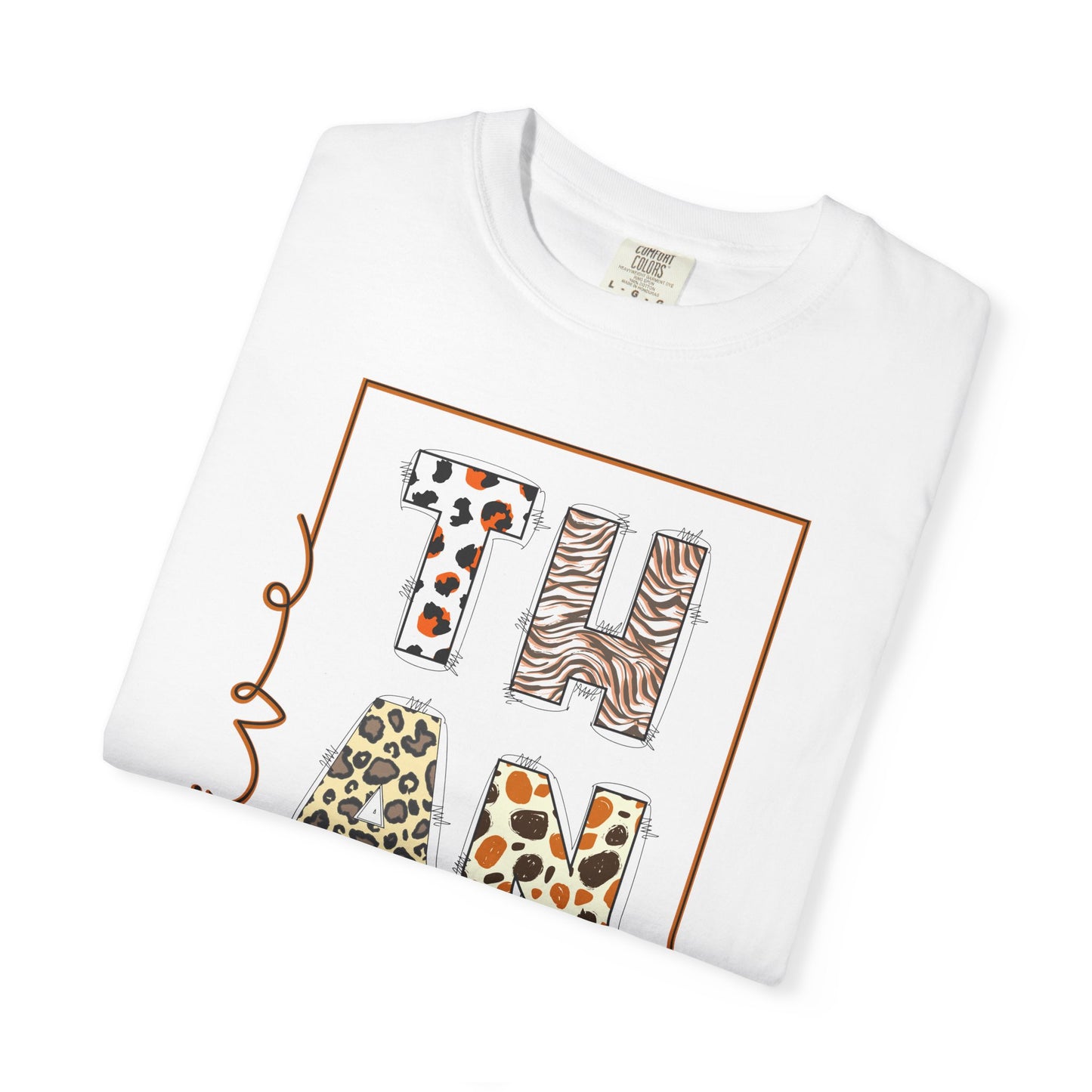 Give Thanks T-shirt | Thanksgiving Leopard Animal Print Letters