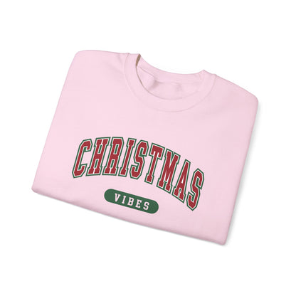 Womens Christmas Sweatshirt | Retro Christmas Vibes Sweatshirt | Holiday Sweater | Womens Xmas Party Crewneck, Festive Holiday Outfit