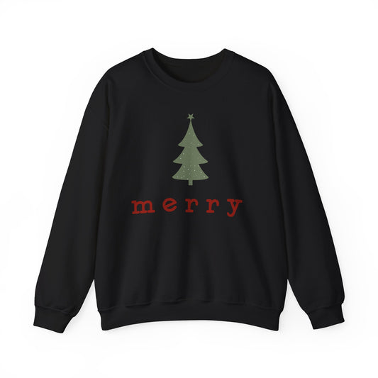 Retro Merry Sweatshirt | Merry Christmas Sweatshirt | Festive Holiday Pullover | Gift for Women | Christmas Minimalist Swater