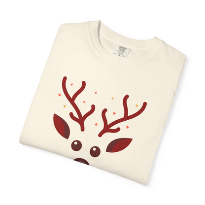 Personalized Kids Christmas Shirt - Girls Reindeer Name Toddler Sweatshirt - Custom Retro Xmas Natural Onesie - Cute Holiday Girls Shirt