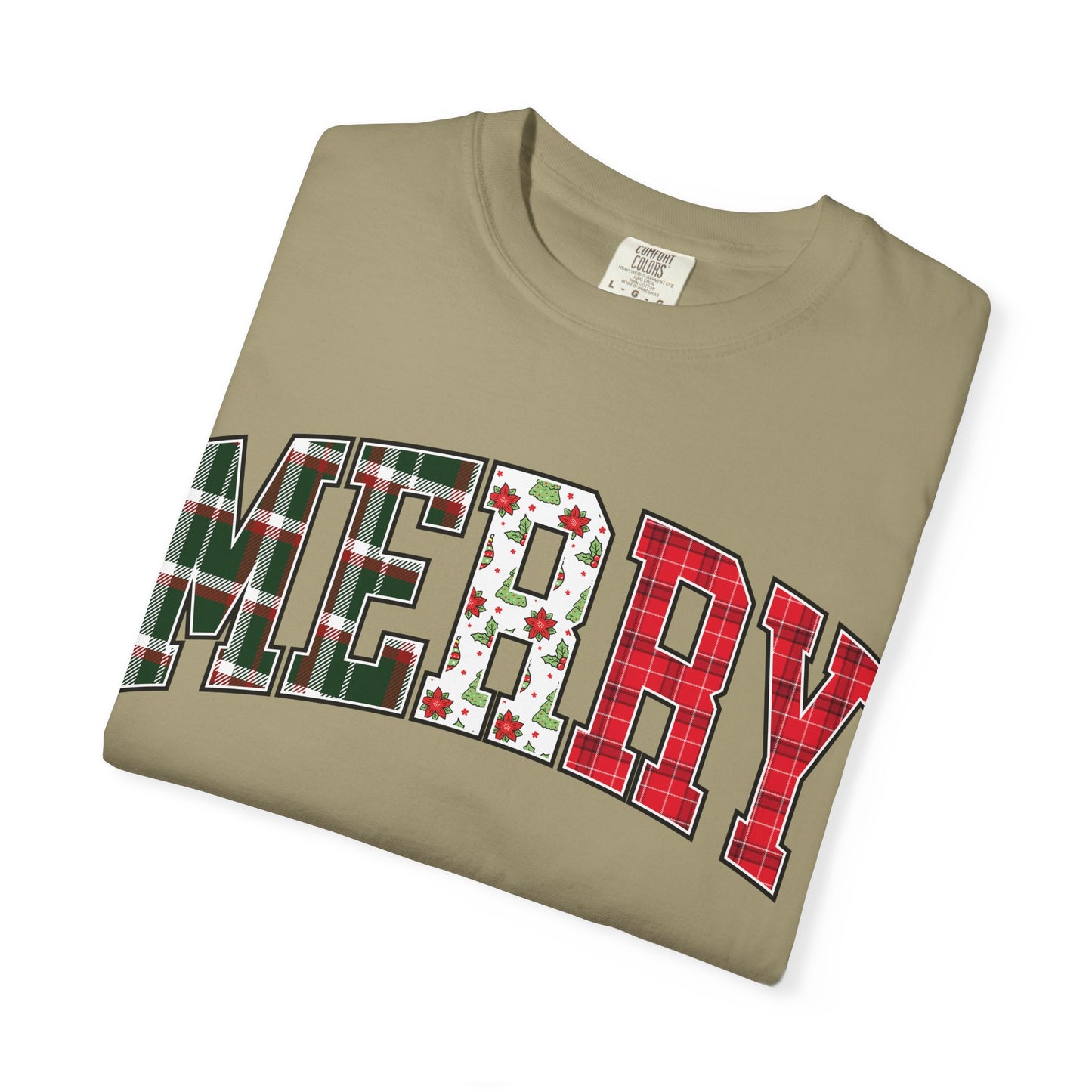 Merry Christmas T-shirt | Xmas Tees |  Xmas Gift Idea | Cute Winter Holiday Outfit | Patchwork Merry Christmas