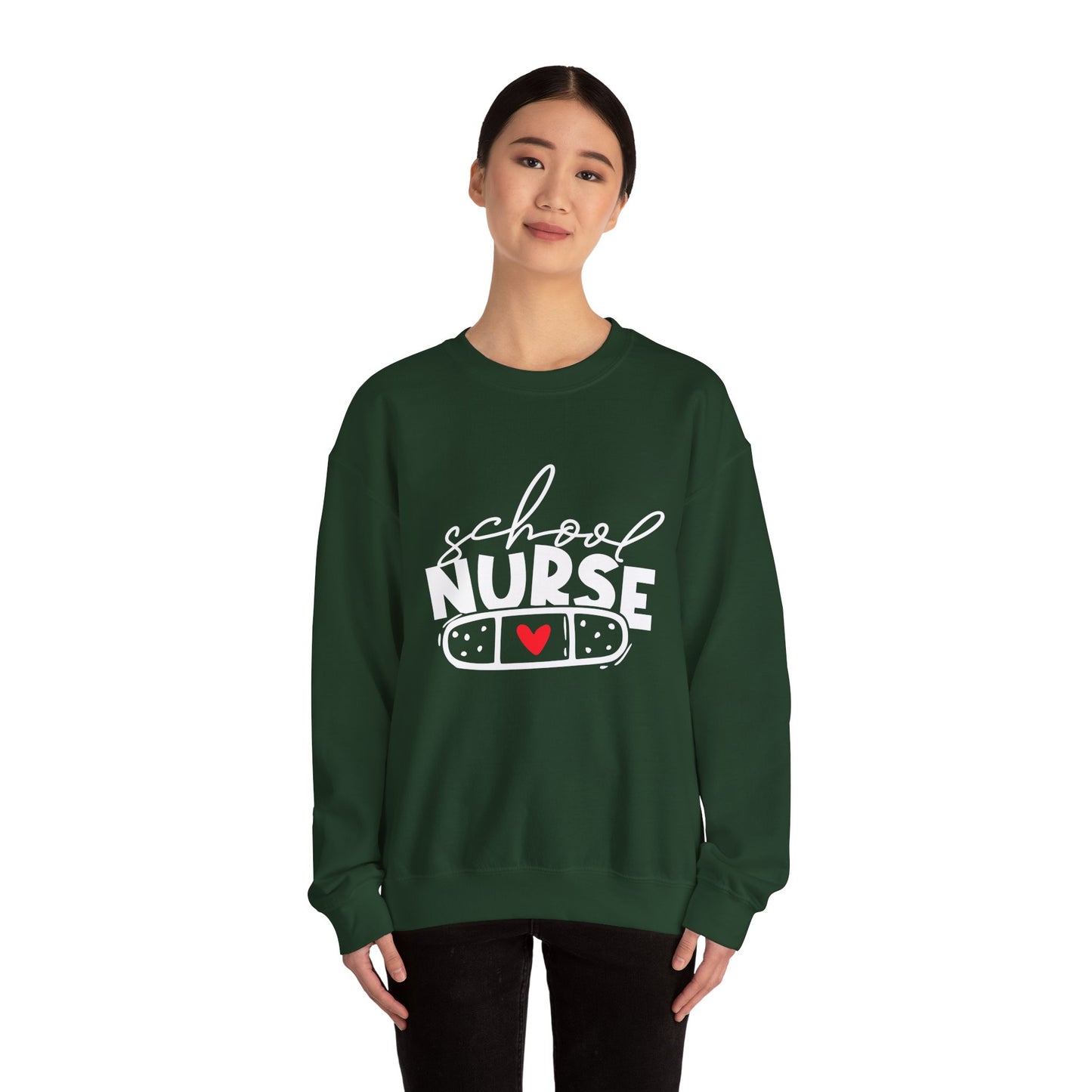 Womens School Nurse Sweatshirt | Nurse Heart Sweater | Nursing Life Top | Nurse Appreciation | Registered Nurse Gift Idea