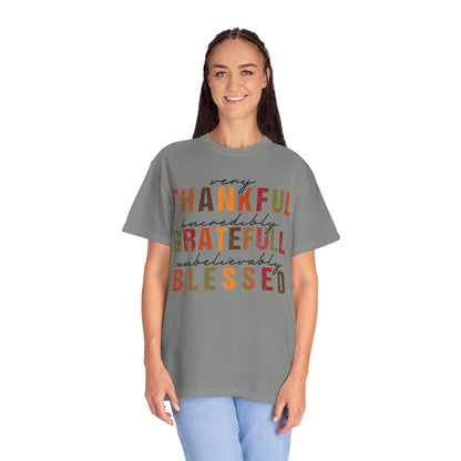 Thankful Grateful Blessed T-shirt | Inspirational Thanksgiving Shirt