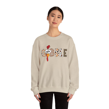Gobble Turkey Lettering sweatshirt | Thanksgiving turkey leopard print