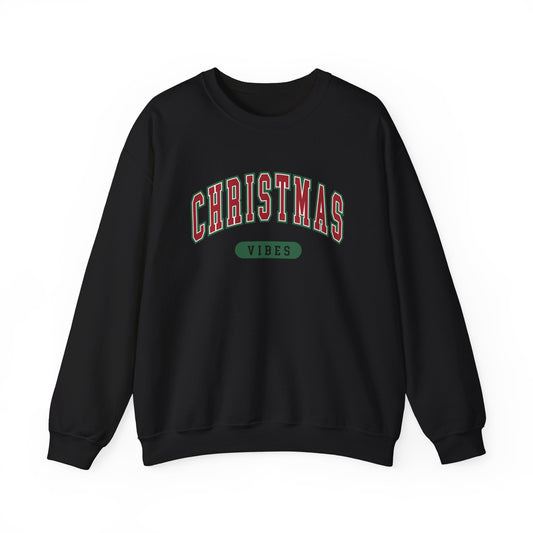 Womens Christmas Sweatshirt | Retro Christmas Vibes Sweatshirt | Holiday Sweater | Womens Xmas Party Crewneck, Festive Holiday Outfit