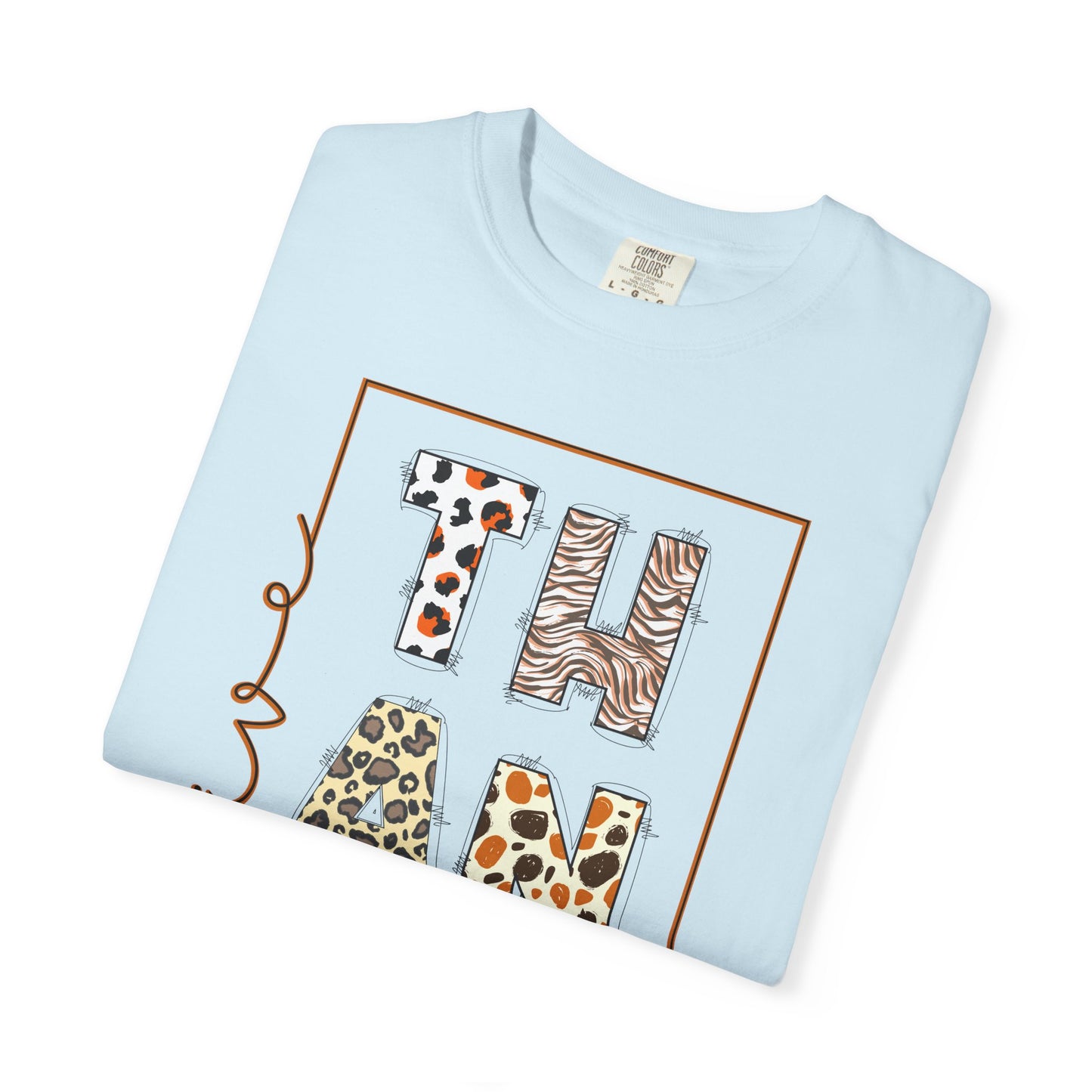 Give Thanks T-shirt | Thanksgiving Leopard Animal Print Letters
