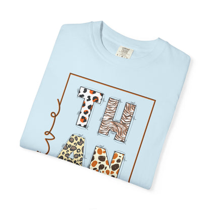 Give Thanks T-shirt | Thanksgiving Leopard Animal Print Letters
