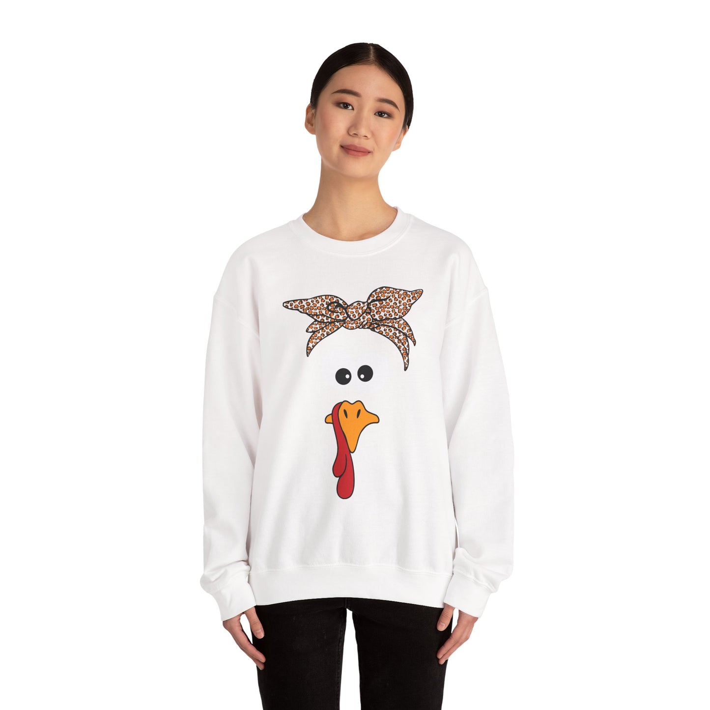Turkish Bandana Turkey Sweatshirt | Thanksgiving Turkey Face Crewneck