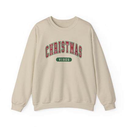Womens Christmas Sweatshirt | Retro Christmas Vibes Sweatshirt | Holiday Sweater | Womens Xmas Party Crewneck, Festive Holiday Outfit