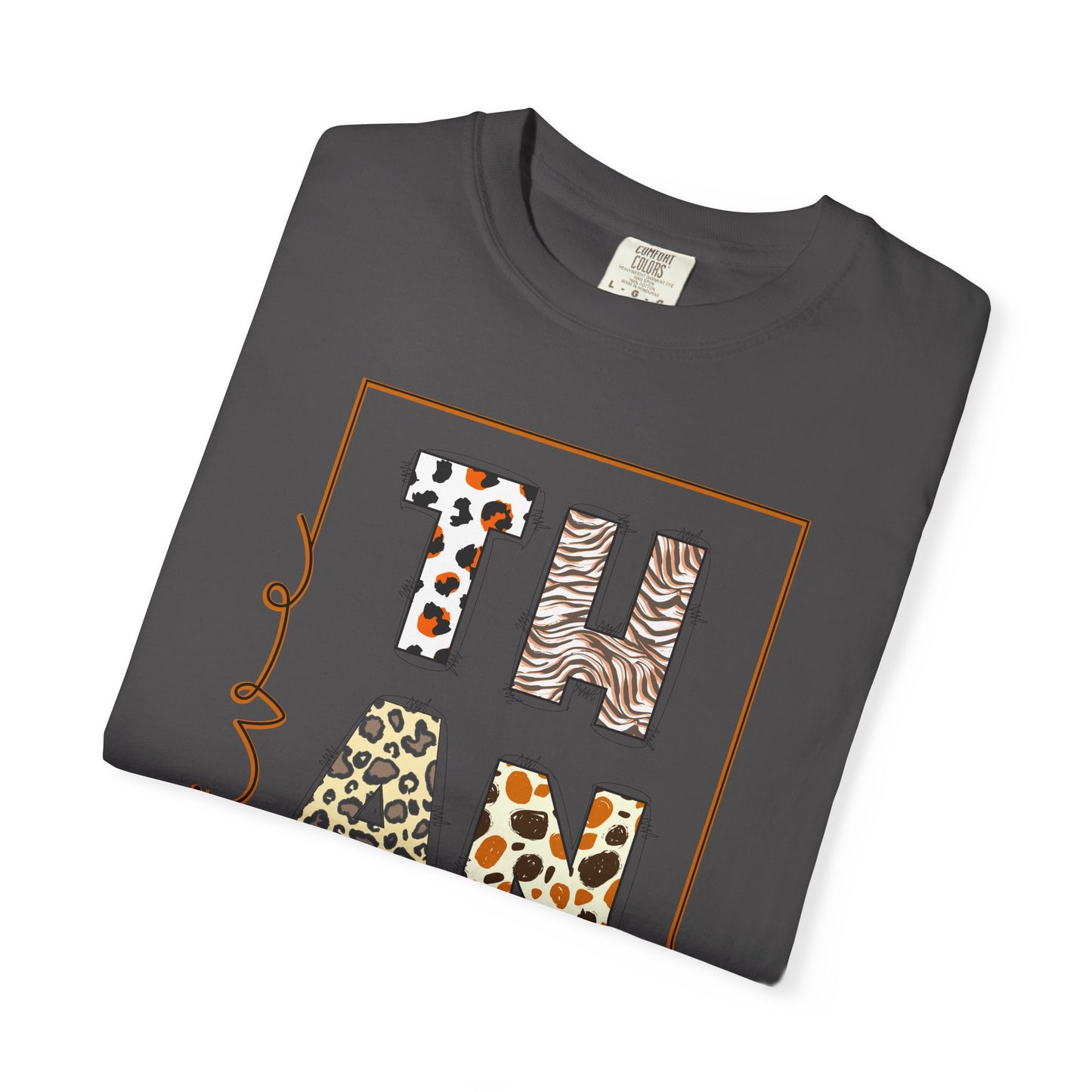 Give Thanks T-shirt | Thanksgiving Leopard Animal Print Letters
