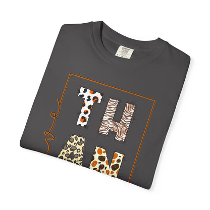 Give Thanks T-shirt | Thanksgiving Leopard Animal Print Letters