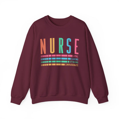 Nurse Caring Loyal Strong Sweatshirt | Funny Nurse Sweater | Nurse Life Top | Cute Nurse Gifts | Registered Nurse GIft Idea