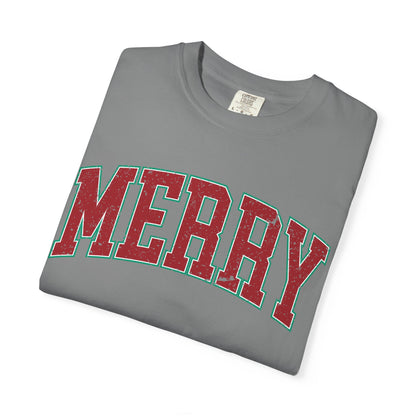 Retro Merry T-shirt | Festive Holiday Tees| Vintage Merry Shirt | Christmas Outfit | Festive Holiday | Christmas Gift