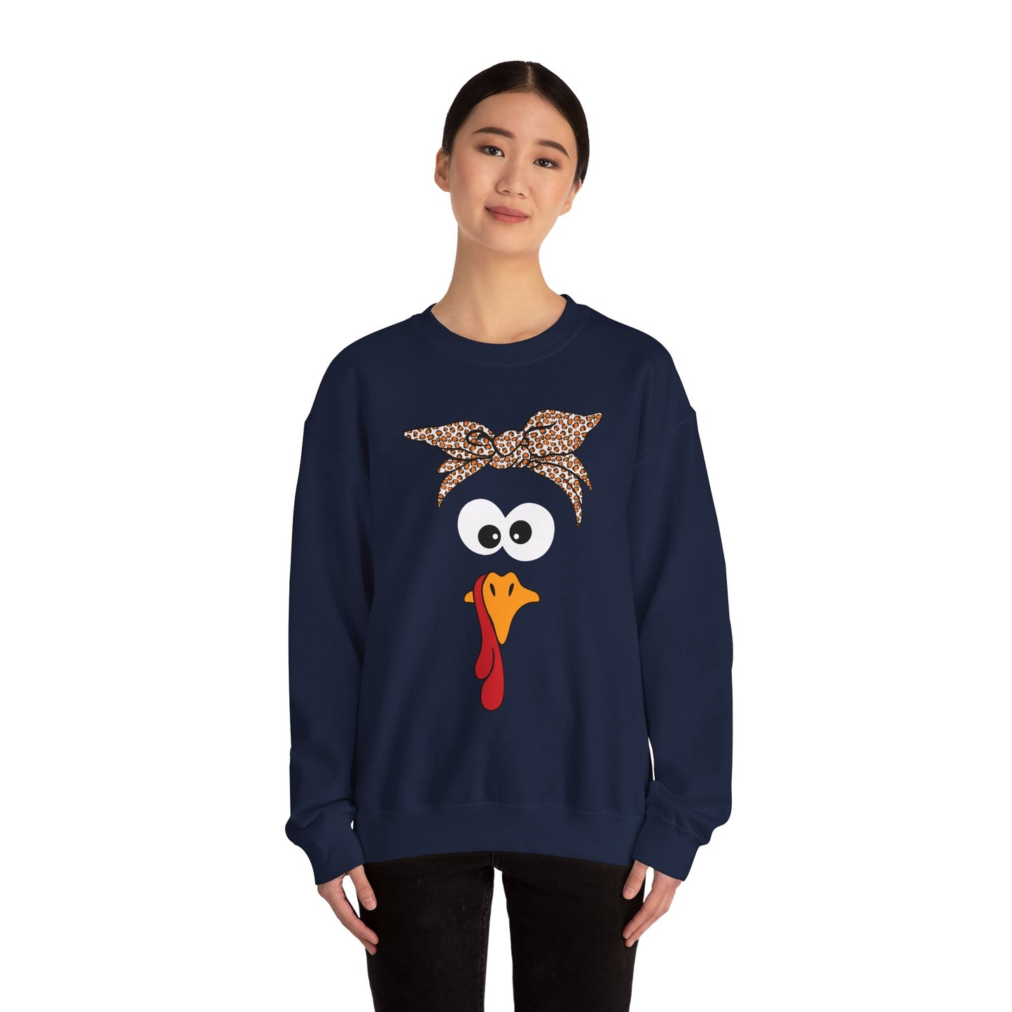 Turkish Bandana Turkey Sweatshirt | Thanksgiving Turkey Face Crewneck