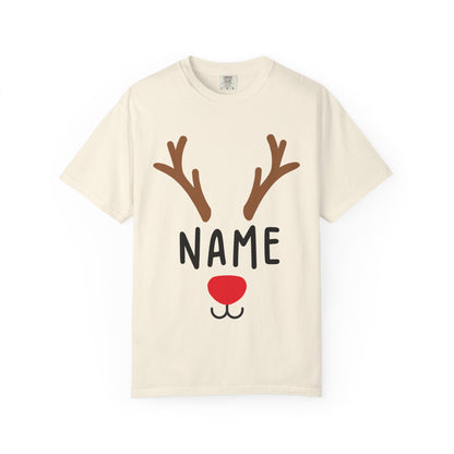 Matching Christmas Kids Shirts | Cute Custom Name Reindeer Graphic Sweatshirt for Family | Funny Customizable Family Christmas Shirts